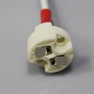 GU5.3 / Mr16 ceramic light socket with plug