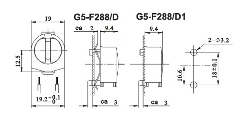 fluorescent LED lamp holders G5 F288 D1 diagram
