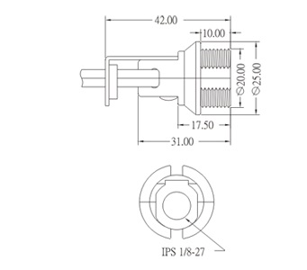 E12 Phenolic Edison Screw Lamp base GE-6012 Drawing