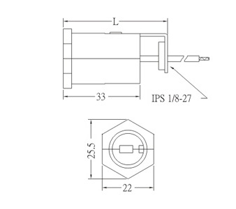 E14 Phenolic Lamp holder base with bracket GE-318 Drawing