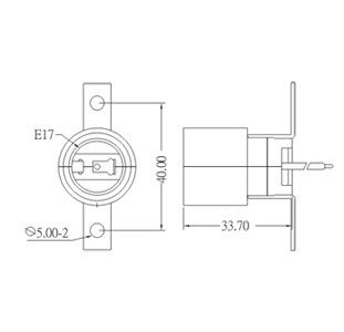 E17 Phenolic Lamp holder base with bracket GE-317-1 Drawing