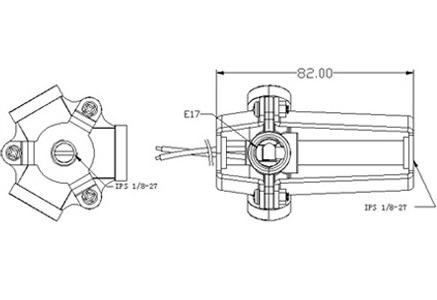 E17 Plastic Lamp Socket Base GE-3017 Drawing