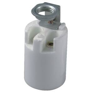 E17 porcelain halogen lamp holder socket base with ring bracket