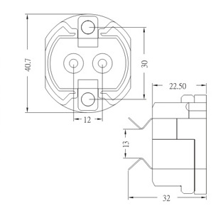 G-12 porcelain lamp holder socket base dimension