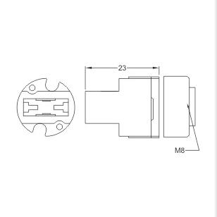 G9 Ceramic halogen lamp holder socket base drawing size