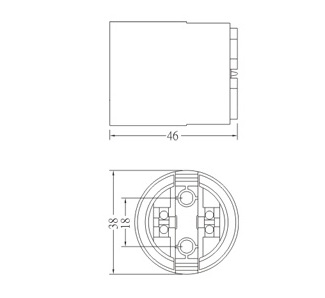 GE-6050 E27 Plastic lamp socket diagram