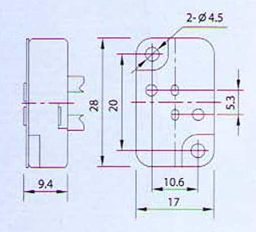 GX5.3 ceramic lamp holder socket base drawing size