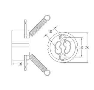 GZ10 Ceramic lamp holder base with spring dimension