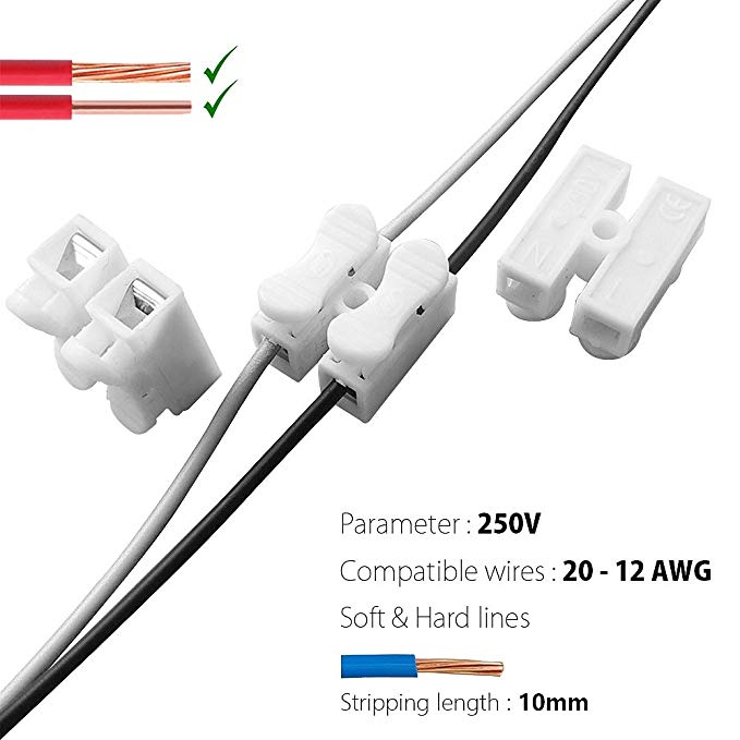 CH2 Spring Wire Quick Connector Electrical Terminals Block Splice Clamp Specification
