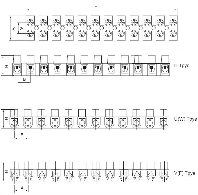 Terminal Block for lighting wire connection screw terminal strip types