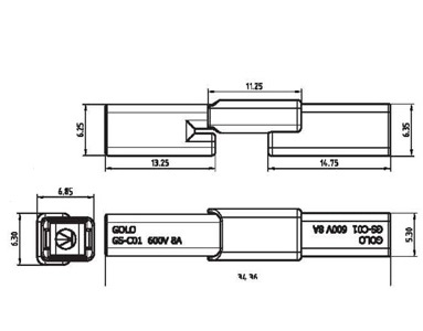 SMD Wire 1P Plastic Connector GS-C01 Diagram