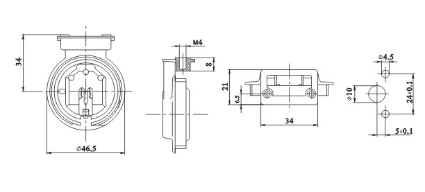 T5 G5 Protected Lampholders With Twin Slots Lamp Insertion