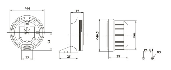 G5 Dustproof protected lamp holders diagram
