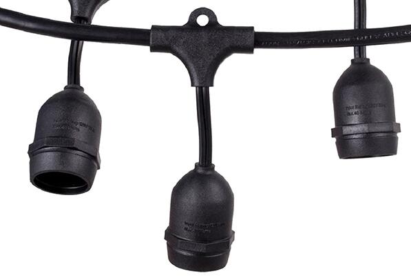E26 black custom battery powered festoon hanging lighting outdoor